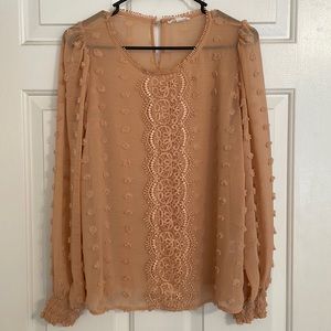 Brown/orange/tan blouse